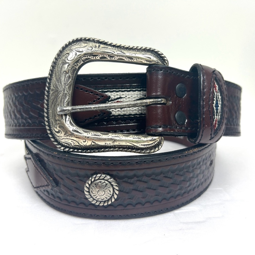 Vintage Southwestern Aztec Western Concho Belt - Picture 8 of 13